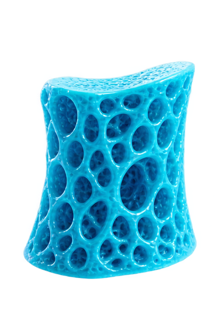 Glossy fluorescent-blue trabecular bone