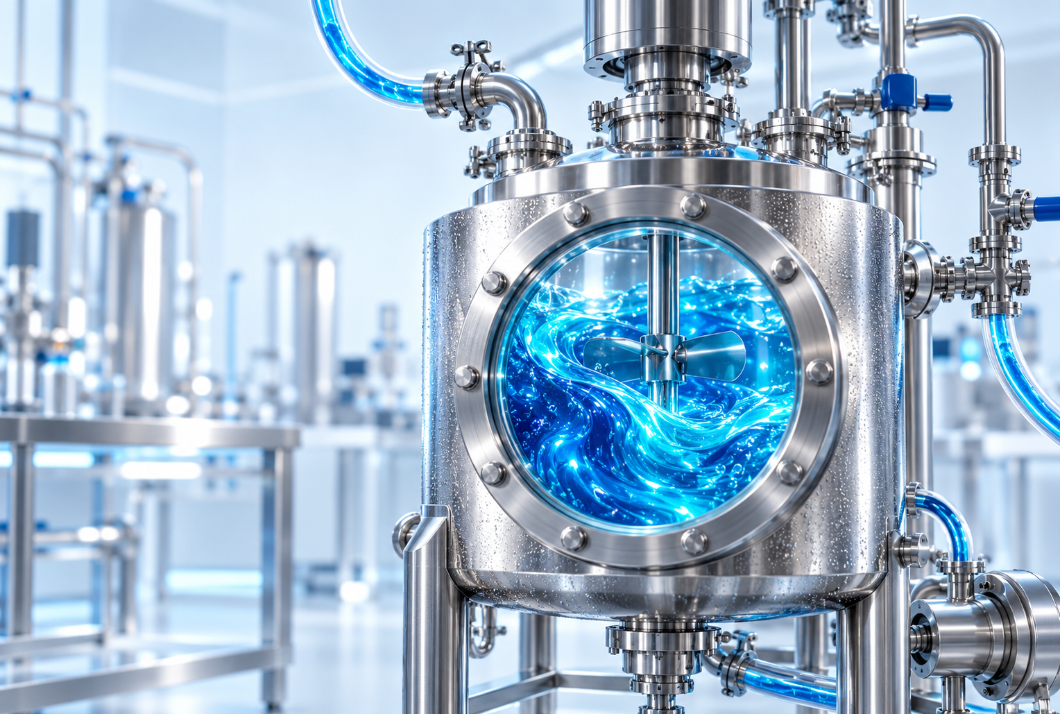 Polymer manufacturing in a GMP process vessel